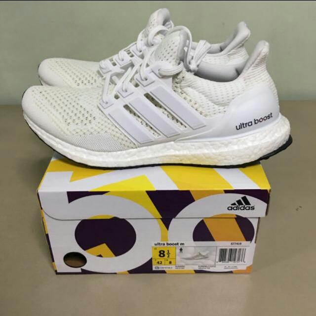 Adidas Ultra Boost OG Triple White 8.5US, Sports on Carousell