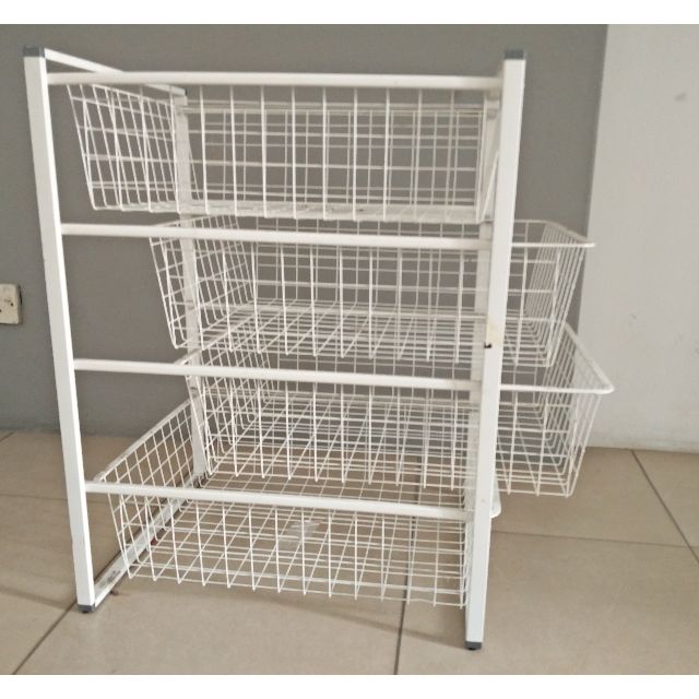 White Ikea Frame with 4 mesh baskets, Furniture & Home Living, Home