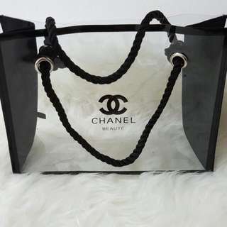 Authentic Chanel Beauty N1 white camellia canvas tote bag vip gift