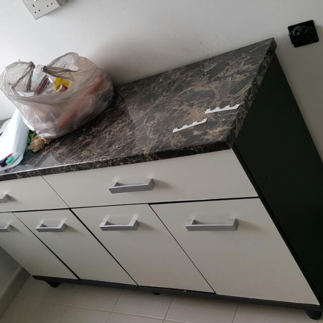 Used Marble Top Low Kitchen Cabinet Furniture On Carousell