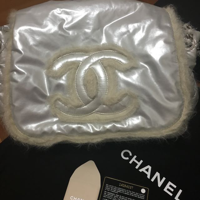 Chanel Vinyl Arctic Polar Ice Accordion Flap Bag