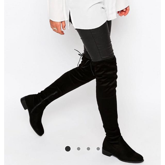 over knee suede boots flat