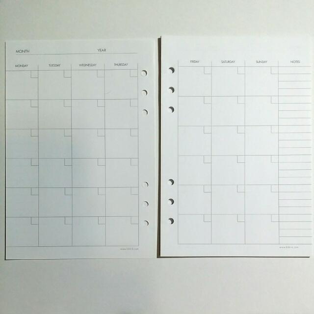 Kikki.K Large Planner Inserts, A5 Refills, Bright White, Hobbies & Toys