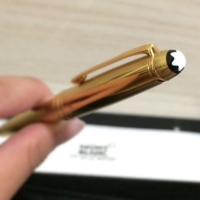 Rare Mont Blanc Solitaire Gold Plated Rollerball Pen Luxury On Carousell