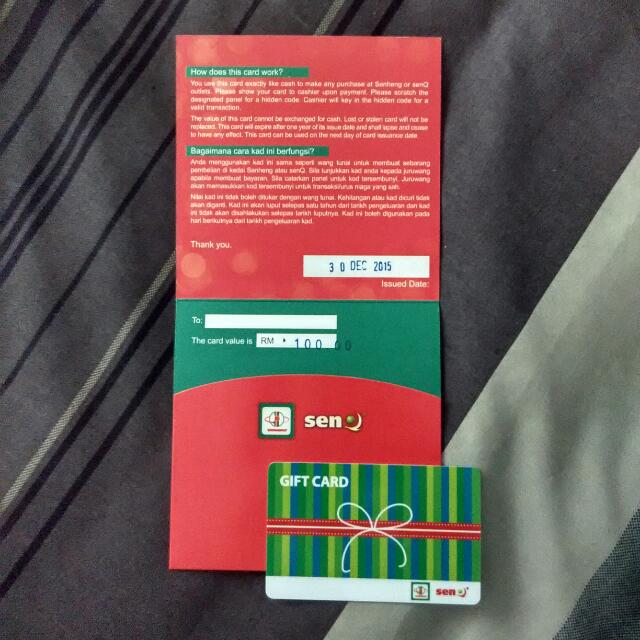 Senheng Or Senq Rm100 Gift Card Tickets Vouchers On Carousell