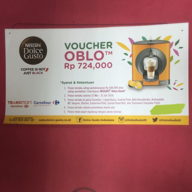 voucher potongan harga pembelian coffee maker nescafe dolce gusto