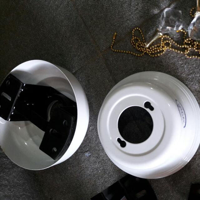 Assorted Ceiling Fan Brackets, Covers, Pull Chains And Bolts