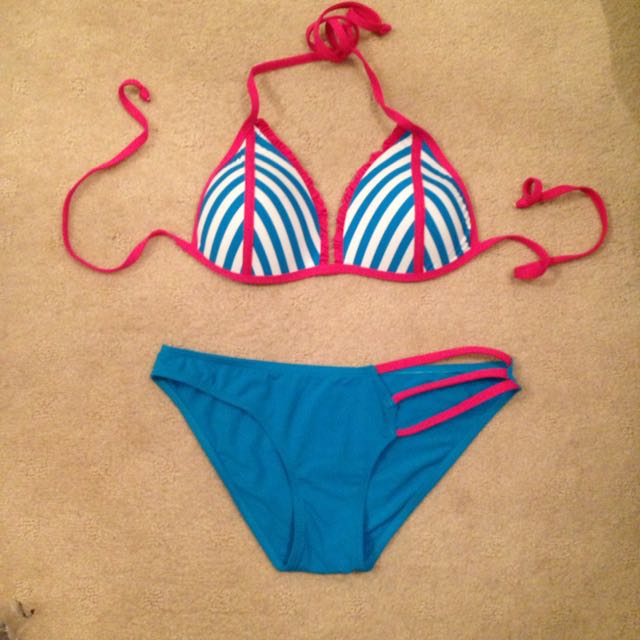 bright blue bikini set