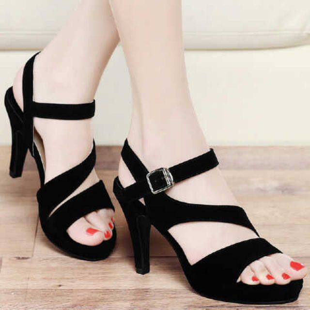 Sepatu High Heels Wanita String Hitam Sepatu Murah Bandung Serba Serbi Di Carousell