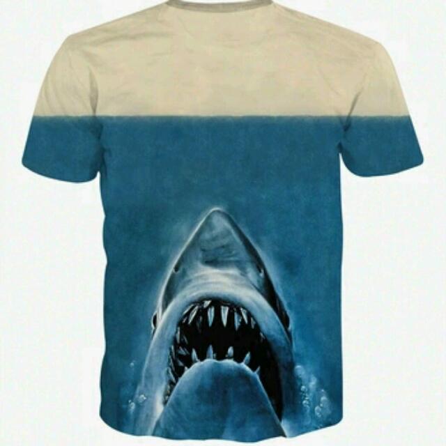 2016 New 3d Animal T Shirt Printed Deadpool T Shirt With Shark Head Blue Animal T Shirt Unisex Casual Short Sleeve Top Tees Men S Fashion On Carousell