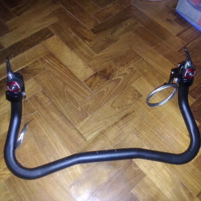 Bull Horn Bar With Sram Shifter And Brake Lever