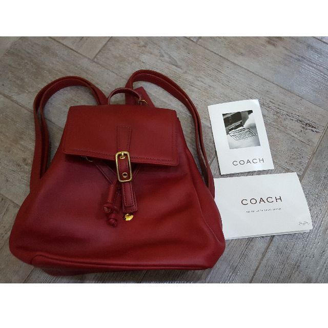 Red best sale coach backpack