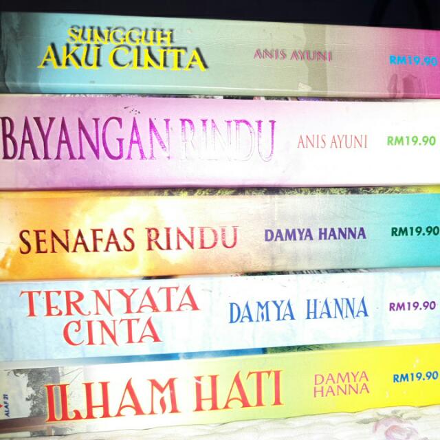 Novel Melayu (Category: Religion Books) located in Kuala Lumpur. Submitted by julians (Listing ID 55872024, Image 2). Description: #RM7 setiap satu 1) Matahariku - Aina Emir [SOLD] 2) Menyemai Cinta - Iffa Irdina 3) Chinta - Norhayati Berahim [SOLD] 4) Selagi Ada Dia - Aisya Sofea 5) Sungguh Aku Cinta - Anis Ayuni 6) Bayangan Rindu - Anis Ayuni 7) Senafas Rindu - Damya Hanna [SOLD] 8) Ternyata Cinta - Damya Hanna 9) Ilham Hati - Damya Hanna 10) R