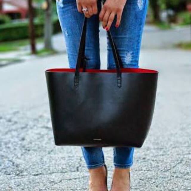 Used] Mansur Gavriel Large Tote Black, Women's Fashion, Bags & Wallets, Tote  Bags on Carousell