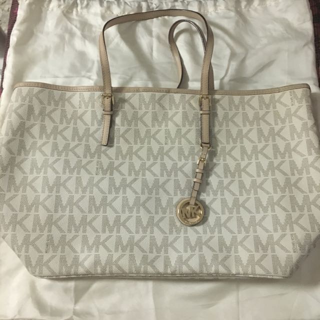 mk white tote