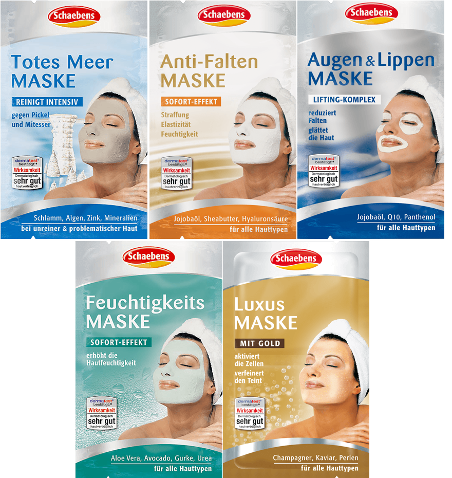 Schaebens Face Mask 1 Dead Sea Mud 2 Anti Wrinkle 3 Eye And Lip 4 Moisturizing 5 Luxury Best Selling In Germany Health Beauty On Carousell