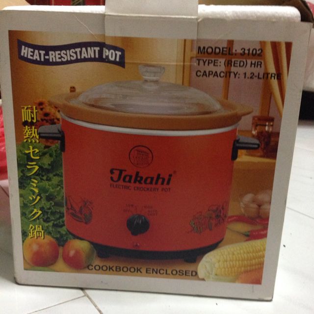Takahi Electric Crockery Pot 1.2, TV & Home Appliances, Kitchen