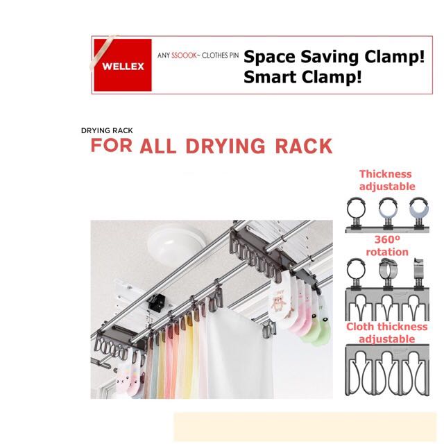 Wellex Clothes Drying Rack, Furniture & Home Living, Home Improvement & Organisation, Hooks