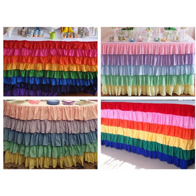 Layered Table Skirt Mexican Table Skirt Ruffled Table Skirt
