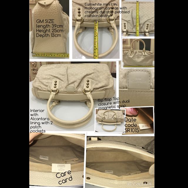 LOUIS VUITTON Monogram Mini-Lin Trapeze PM Hand Bag Cotton linen