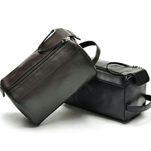 ladies leather wash bag