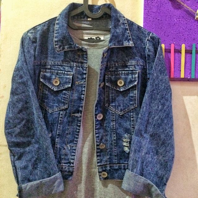 jaket jeans acid wash