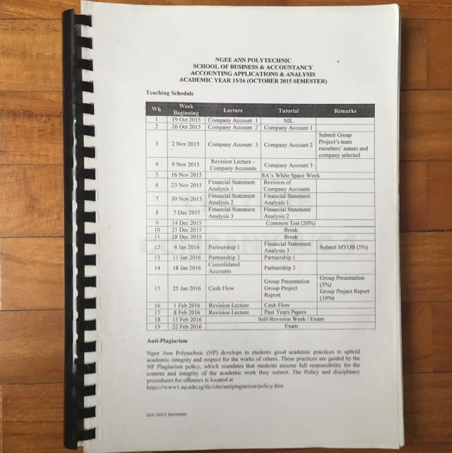 Ngeeann Poly Business School Accounting Applications Analysis Aaa First Term Lectures Tutorials And Exam Papers Books Stationery Textbooks On Carousell