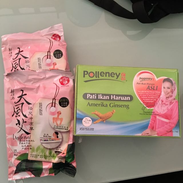 Pati Ikan Haruan Polleney 13 Foc Confinement Bath 2 Packs Babies Kids On Carousell
