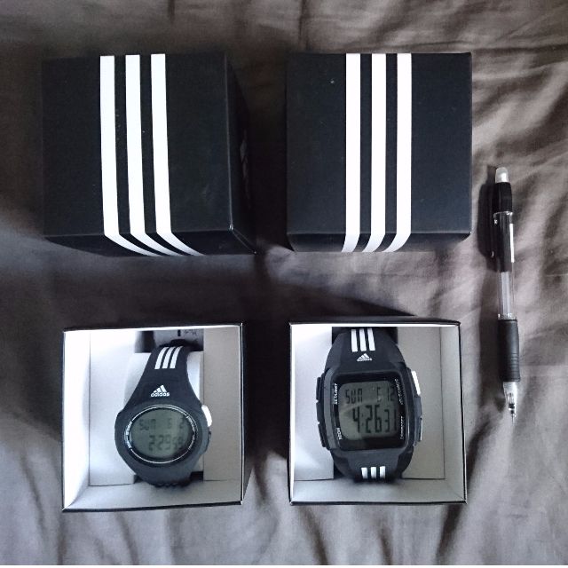 2 x Adidas watches - Duramo XL \u0026 Uraha (can buy separately), Sports  Equipment, Exercise \u0026 Fitness, Cardio \u0026 Fitness Machines on Carousell
