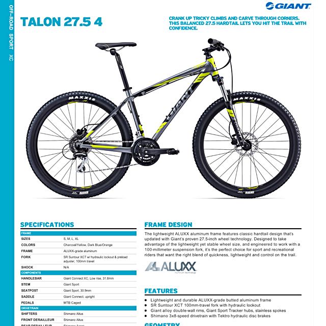 Giant talon on sale 4 2016 specs