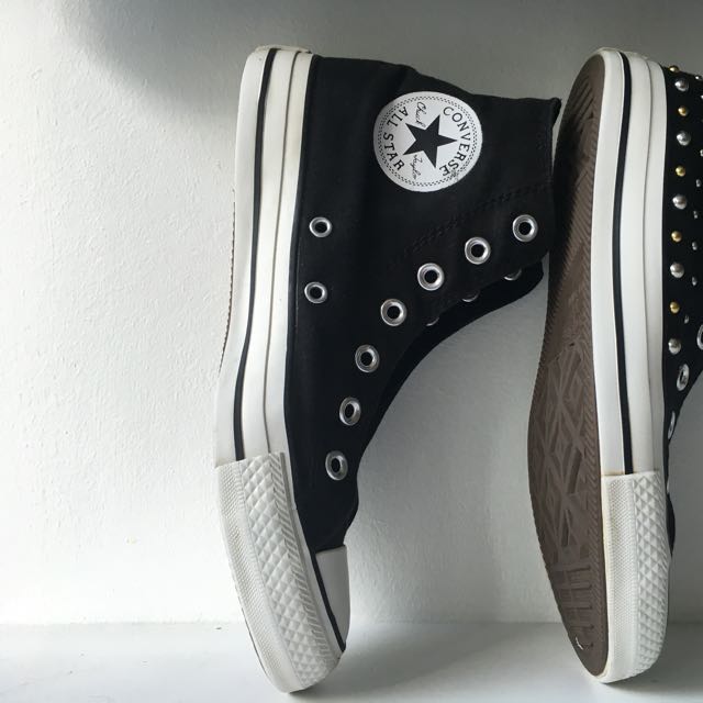 Gold studded converse cheap