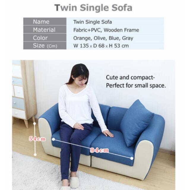 New Arrivals Twin Single Sofa Set 2pcs Single Sofa Design Sofa