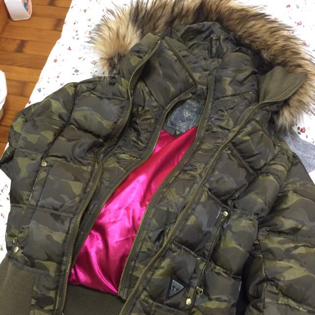 Women s GUESS Camo print Jacket Women s Fashion Coats Jackets