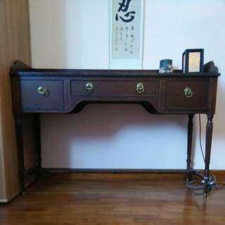 RESERVED Elegant Wooden Concierge Desk Table With 3 Drawers