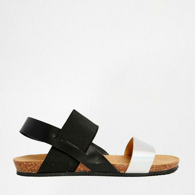 black footbed sandals UK7 EU40 US9 