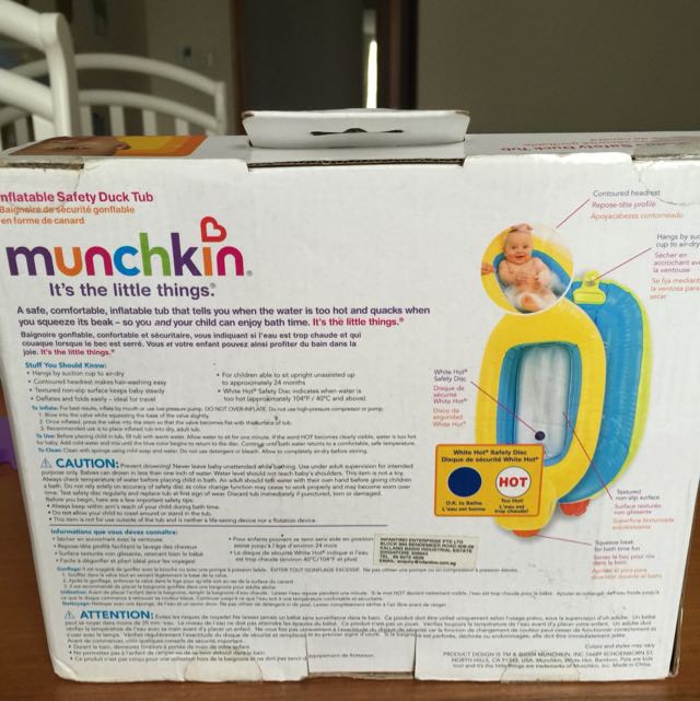 Munchkin Inflatable Safety Duck Tub, Babies & Kids, Babies & Kids