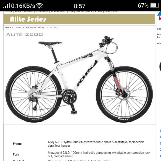 Khs alite 2000 frame hot sale price