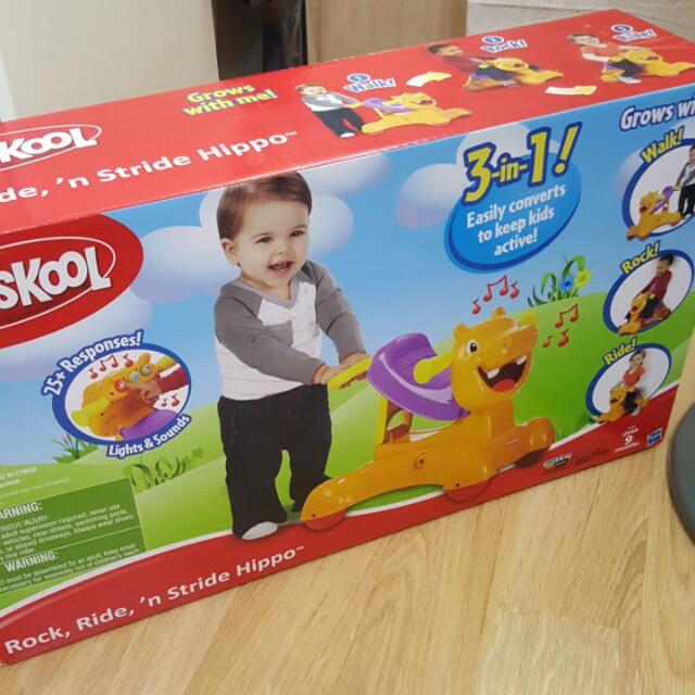 playskool rock ride n stride hippo