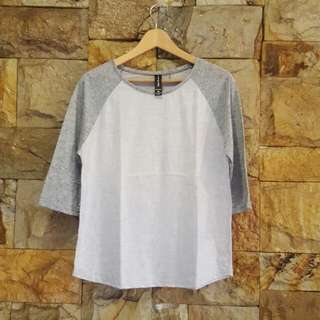 Factorie Plain Grey Baseball Tee