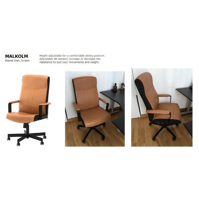 Ikea Malkolm Office Chair Brown Sgd 90 Furniture On Carousell