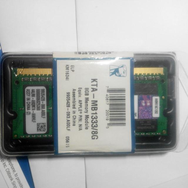 Kingston 8gb Ram Ddr3 1333mhz Laptop Only Electronics Computer Parts Accessories On Carousell