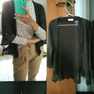 Dark Brown Knitted Cardigan