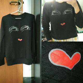 Embossed Black Sweater