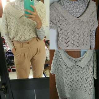 Scoop Colared Knit Top
