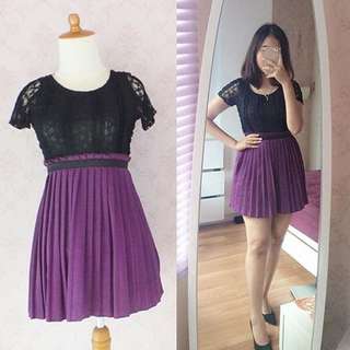 black & purple lace dress