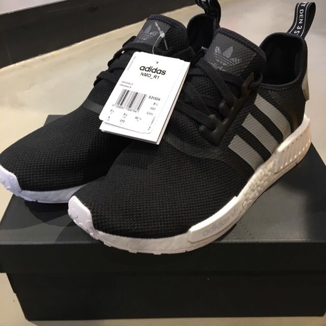 Adidas NMD R1 Black Charcoal Grey White Women s Fashion Footwear Sneakers on Carousell