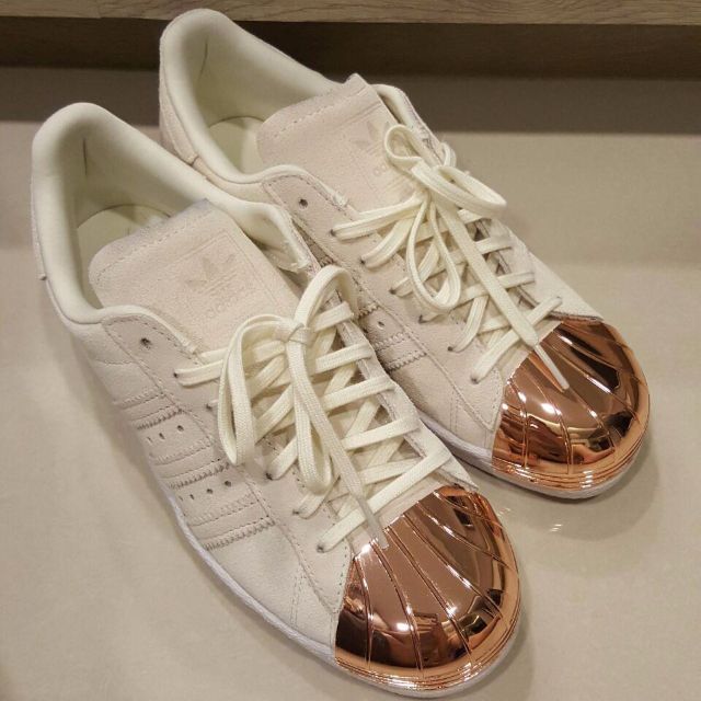 adidas originals superstar 80s rose gold metal toe cap sneakers