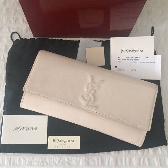 ysl cream clutch