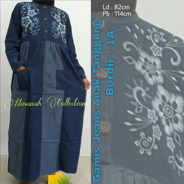 Gamis Jeans Tanggung On Carousell