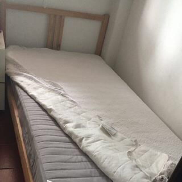 Wooden Ikea Bed With Sultan Harestua Mattress In Great Condition
